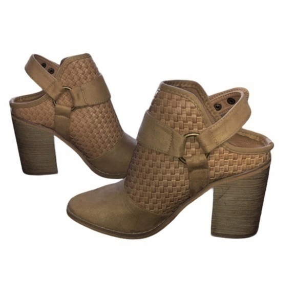 Chunky Heel Slingback Almond Toe Fall Heel Ankle Boots Size 8.5 - Picture 5 of 9